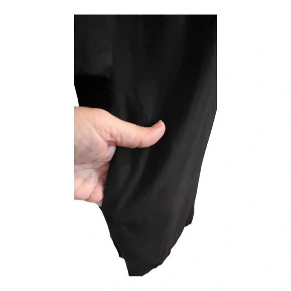 SFERA PERFECT BLACK DRESS MIDI LONG SLEEVE‎ RUFFLE SHOULDER DETAIL SIZE SMALL - Picture 2 of 7